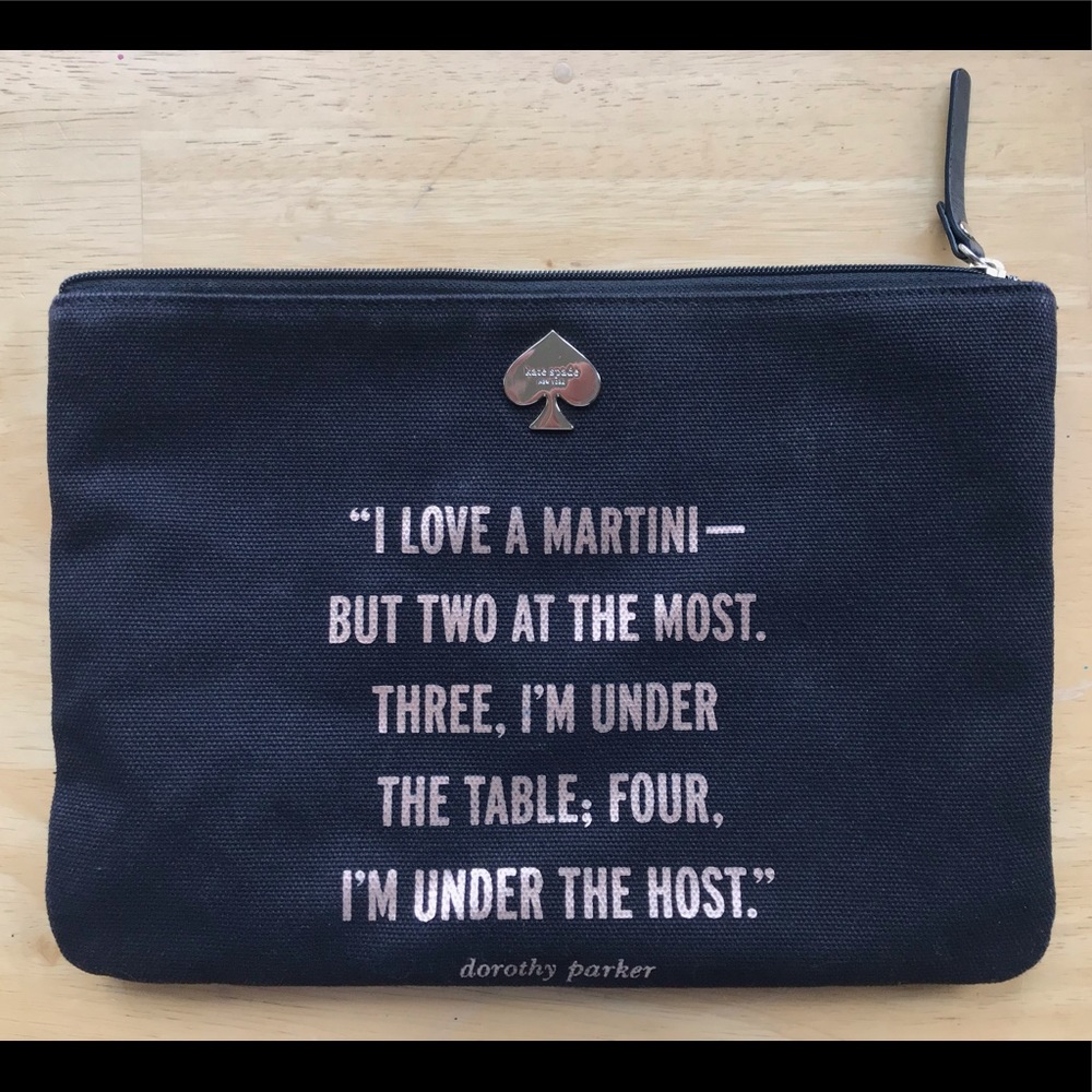 Kate Spade “I Love A Martini” Dorthy Parker clutch
